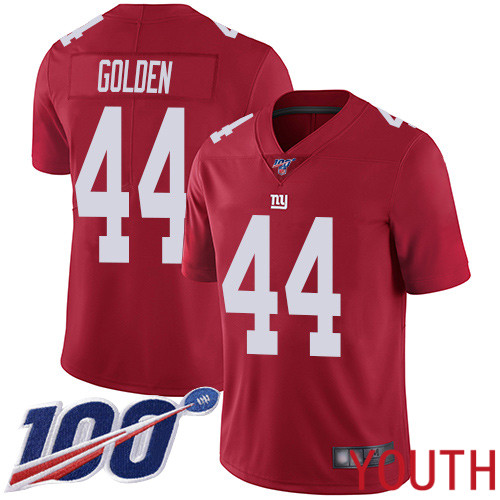 Youth New York Giants #44 Markus Golden Red Limited Red Inverted Legend 100th Season Football NFL Jersey
